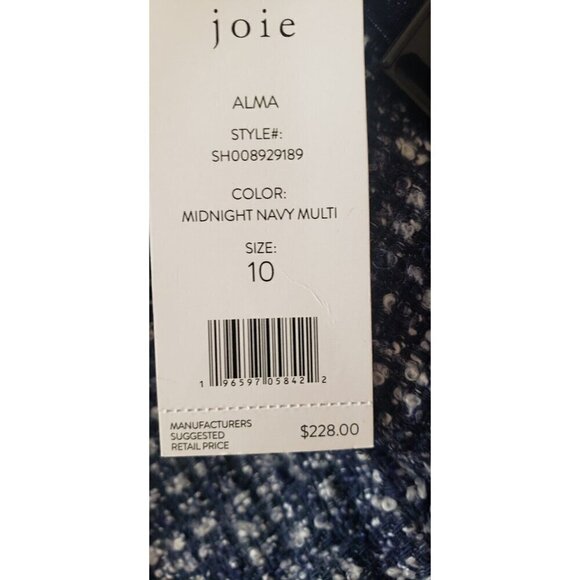 NWT $228 JOIE ALMA MIDNIGHT NAVY MULTI BELTEDTWEED SHORTS SZ 10 - Picture 8 of 10